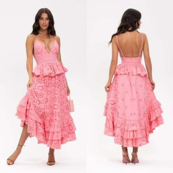 Rococo Sand Moss Tiered Fit & Flare Maxi Dress - Picture 2 of 10